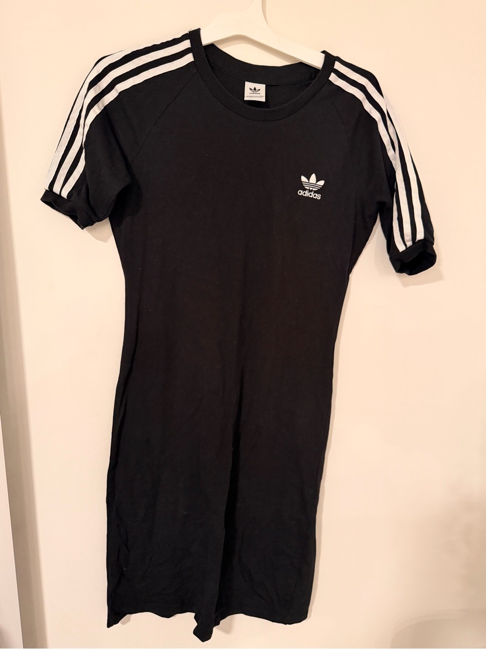 adidas Black Midi Dress with White Three Stripes